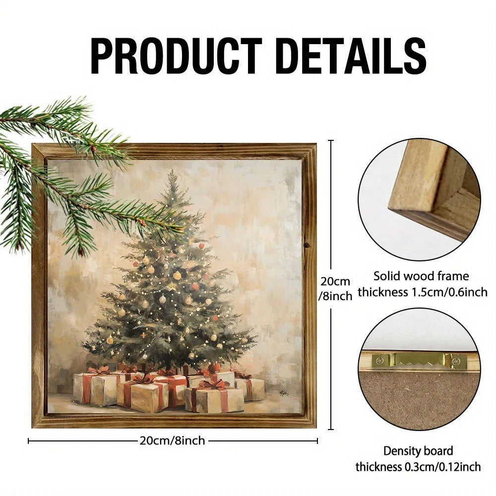 20x20cm double-layer pine wood photo frame for office, temple, or home decoration