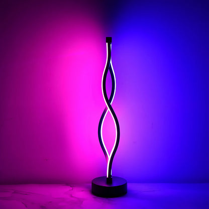 Black aluminium bedroom desk lamp with three-colour dimming button and touch control
