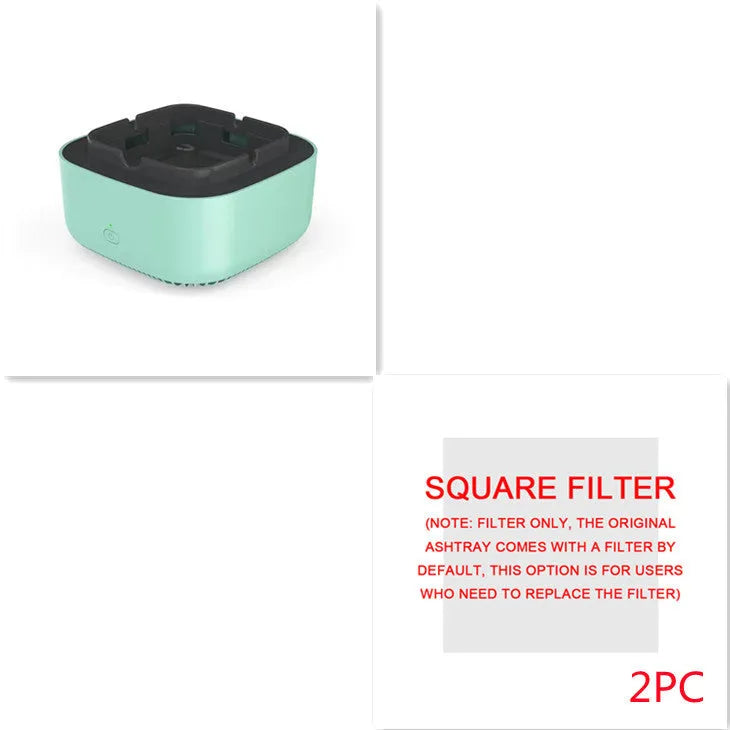 Portable automatic air purifier ashtray with negative ion technology for smoke removal