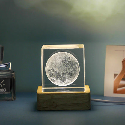Mesmerizing Crystal Cube Lamp with various lighting options for a warm, inviting atmosphere in any room