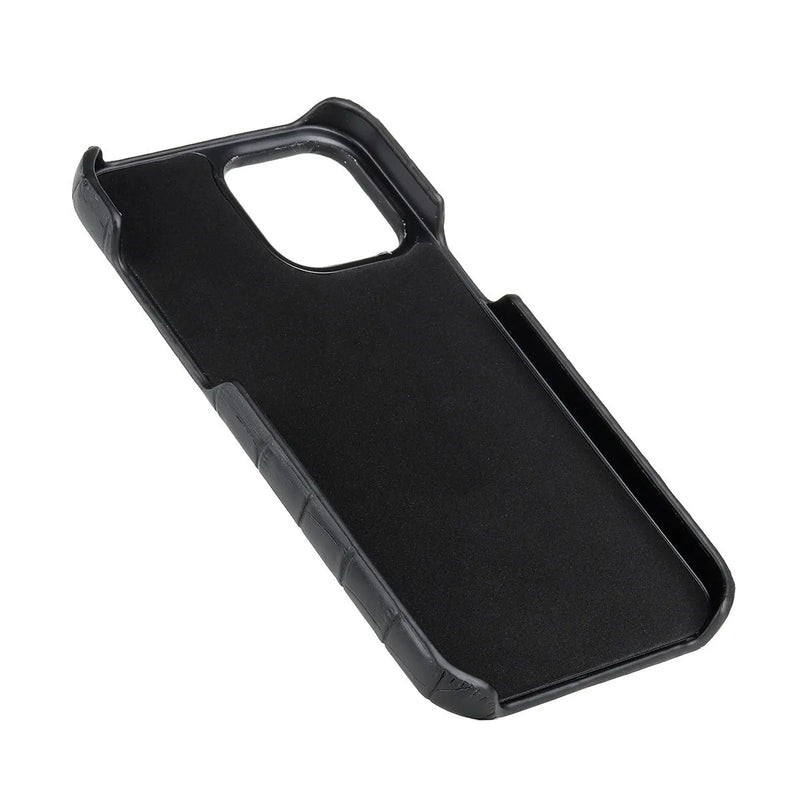 Leather Grain Oil Edge Mobile Phone Cover in PC and PU Leather for iPhone 14 Pro Max, 14 Pro, 14, 13 Series, 12 Series, 11 Series, XS and XR in Black, Green, Blue or Yellow