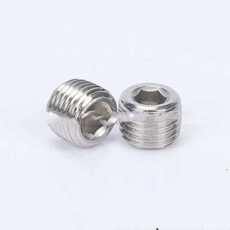 Stainless steel hexagonal bulkhead plug with 3/8 inch male thread