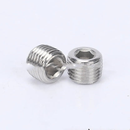 Stainless steel hexagonal bulkhead plug with 3/8 inch male thread