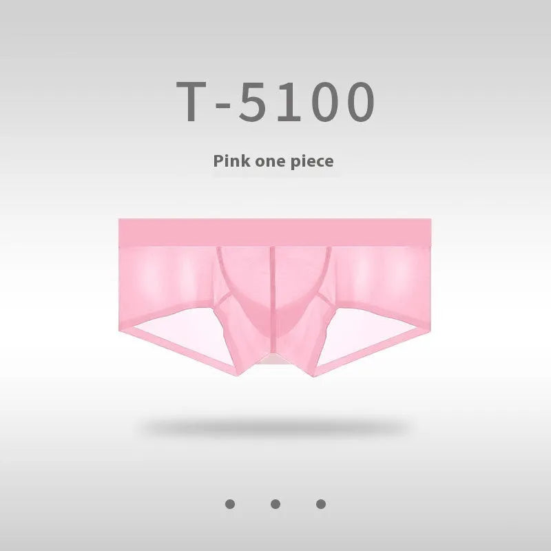 Men's ice silk seamless low waist underwear in multiple colours with ultra-thin quick drying fabric