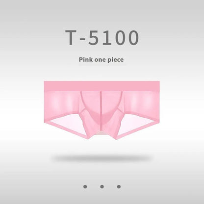 Men's ice silk seamless low waist underwear in multiple colours with ultra-thin quick drying fabric