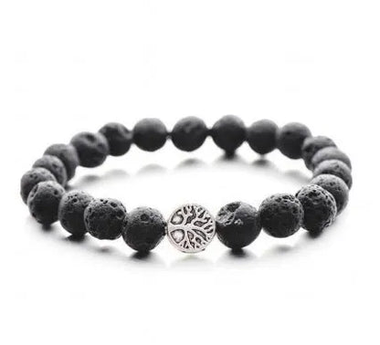 Handcrafted natural stone alloy bracelet showing tiger eye and agate components in 6cm size