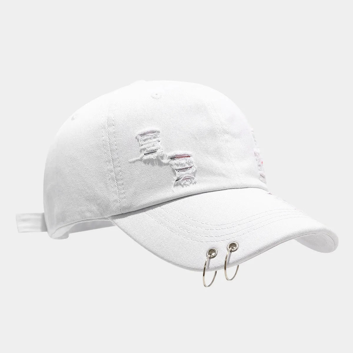 Men's adjustable cotton denim peaked cap in street style with dome crown design