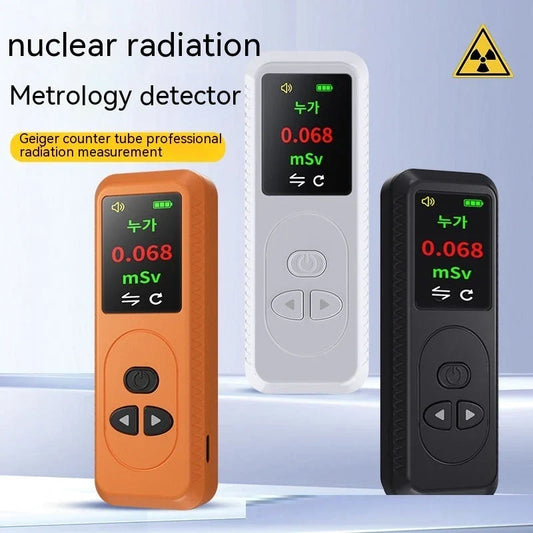 Portable radiation detector with TFT color display, sound alarm, and compact design for on-the-go use