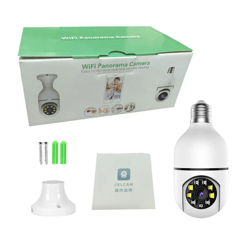 White home fashion light bulb surveillance camera for indoor outdoor monitoring