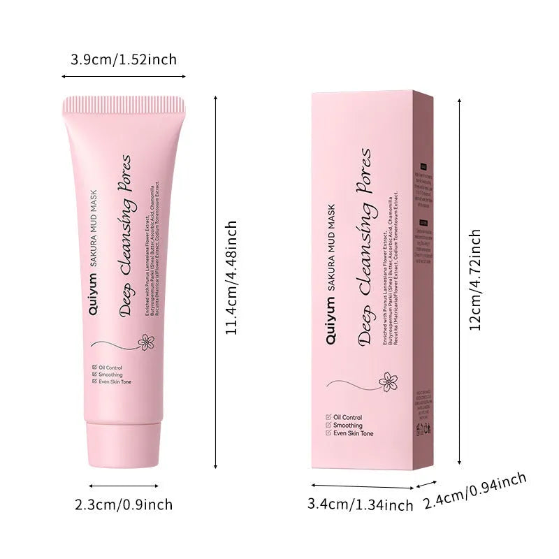 30g cherry blossom mud mask sachet for facial cleansing and hydration