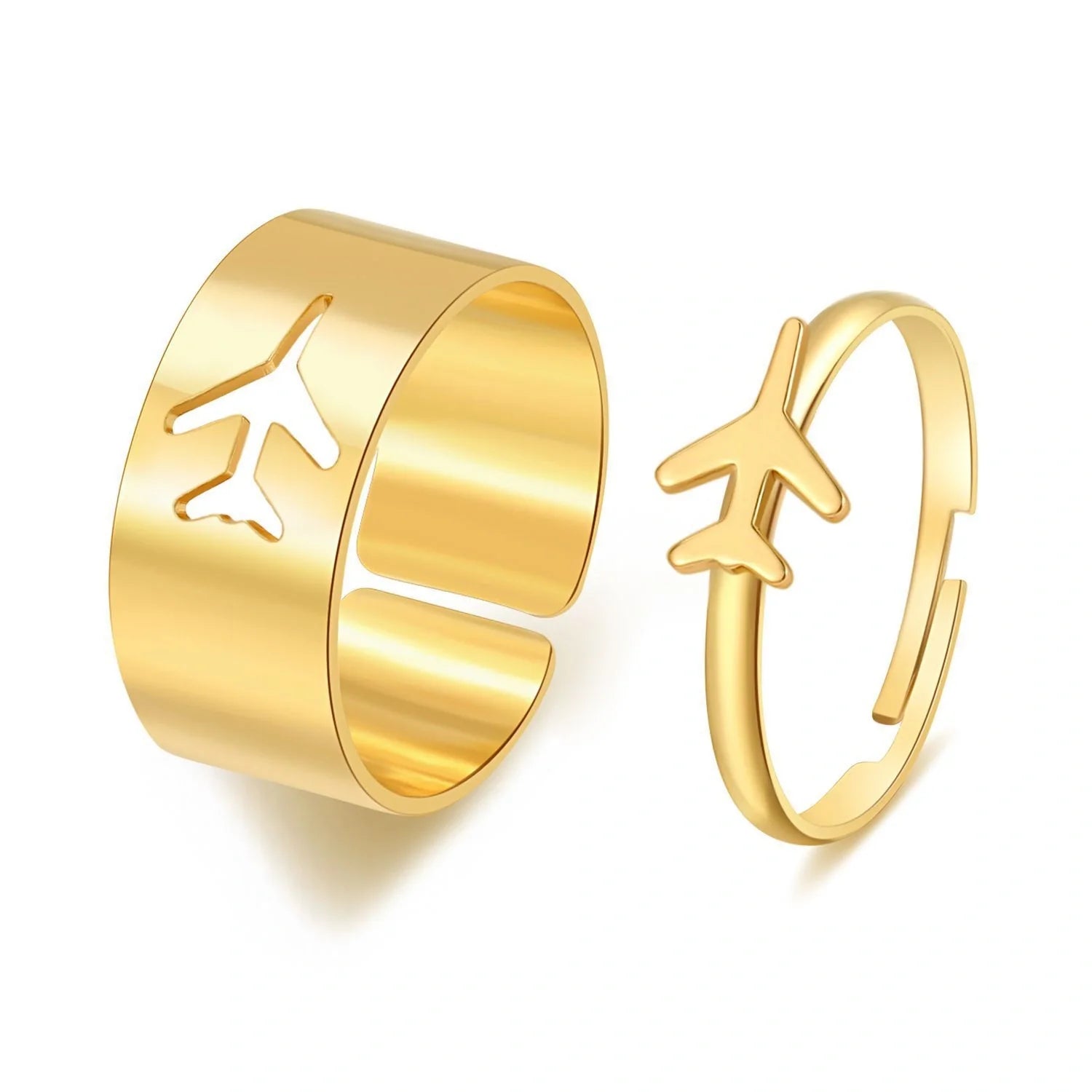 Stylish adjustable butterfly couple rings in punk design, perfect for symbolising love and individuality.
