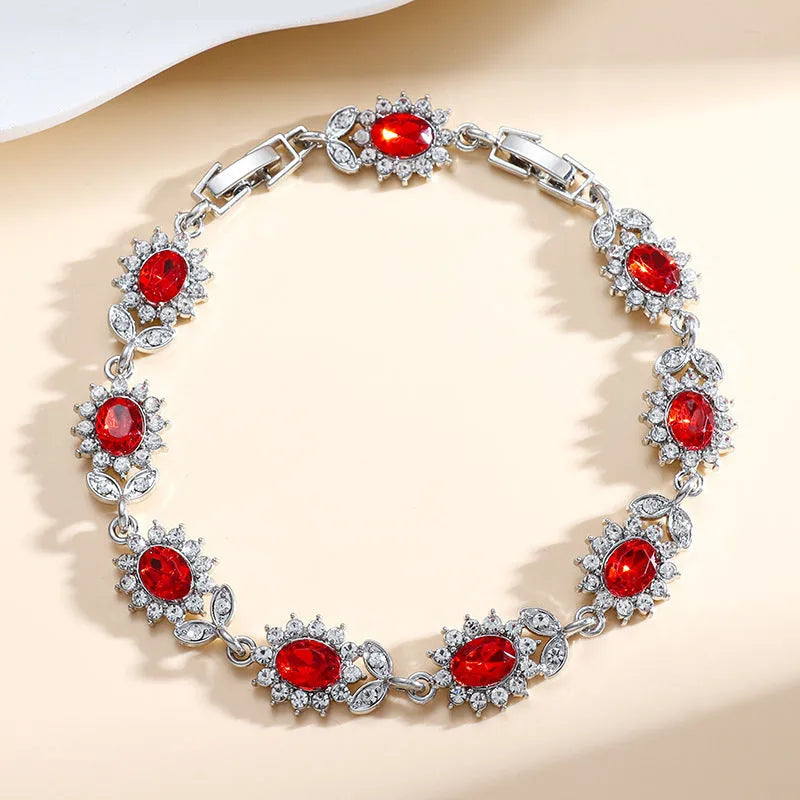Women's simple inlaid zircon electroplated eco alloy fashion bracelet, 9 colour options