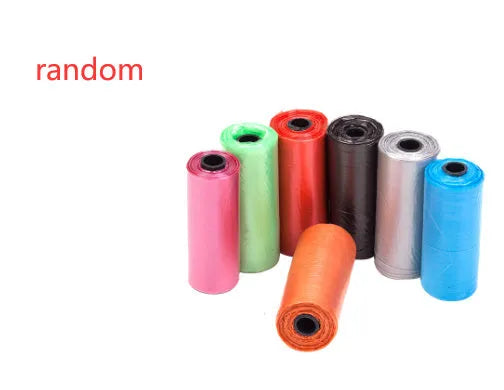 Coloured dog waste bags for pet cleanup measuring 22.5 by 30 centimetres