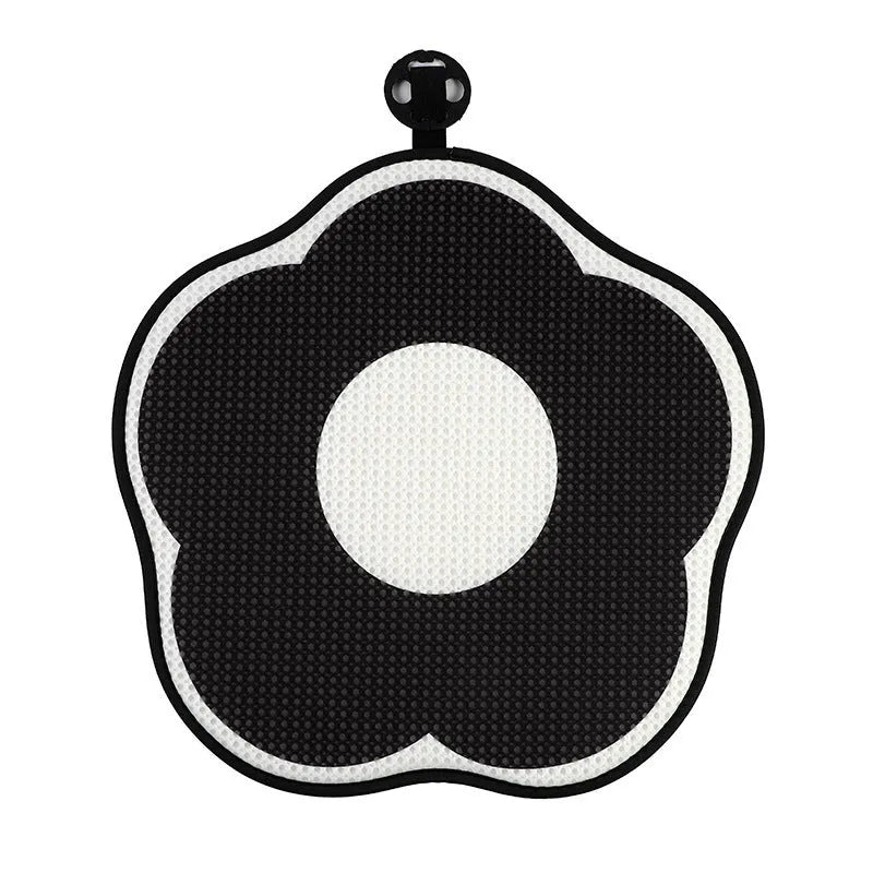 Black and white check car headrest neck pillow with plush material and lumbar support function