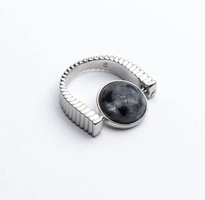 Original Fidget Spinner Ring with natural stone spinner for stress relief