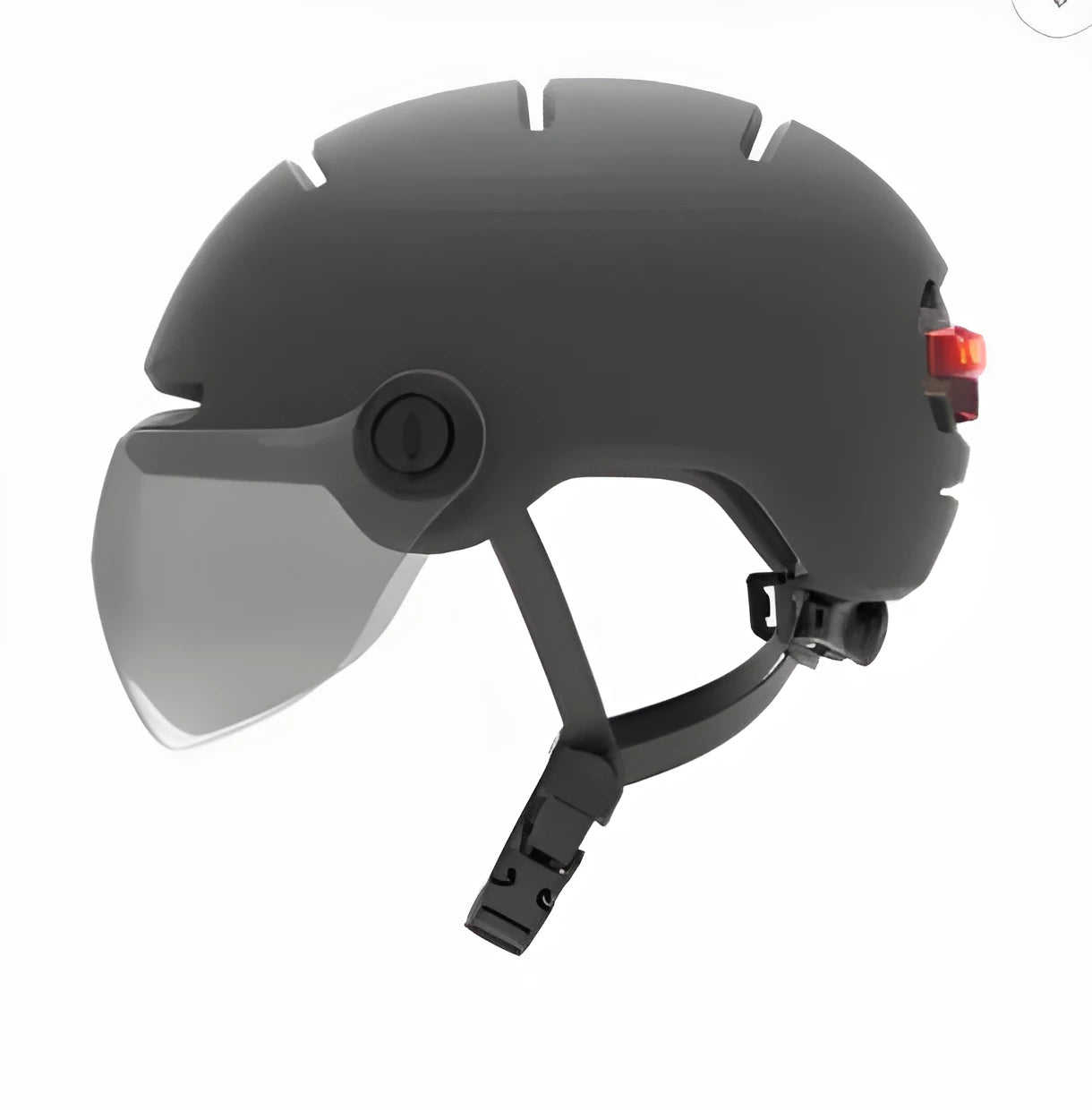 Automatic LED cycling helmet with integrated red tail light on rear, shown in size M and L for 54-61cm head circumference.