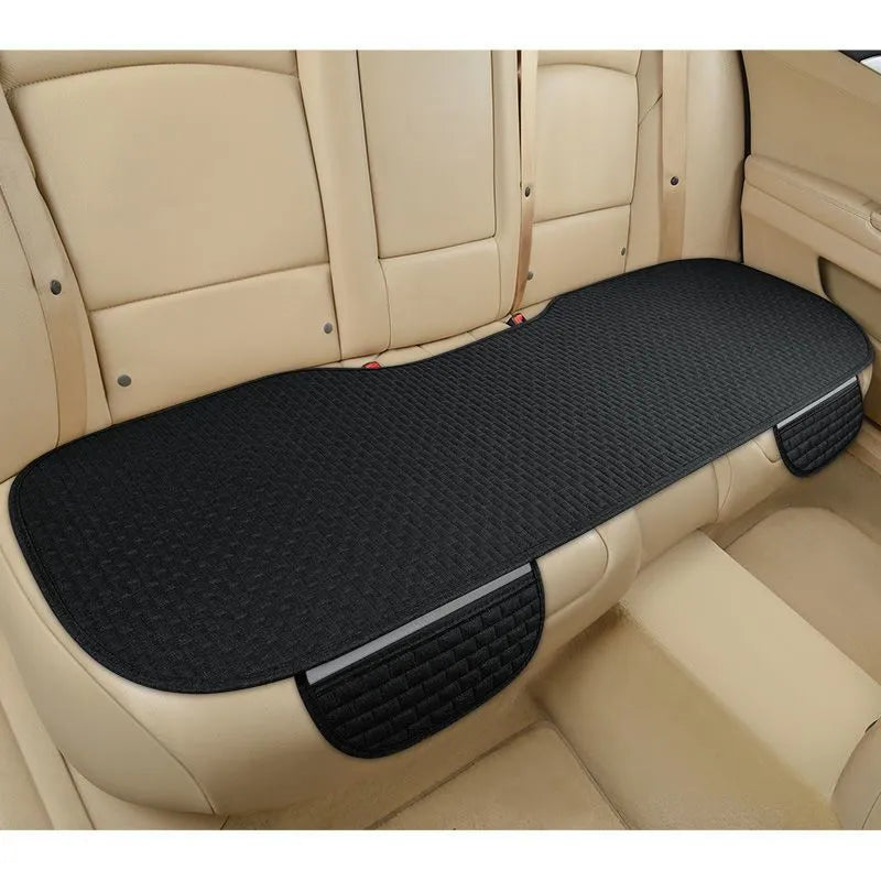 Linen plaid car cushion set in classic colours with hemmed edges for four seasons use