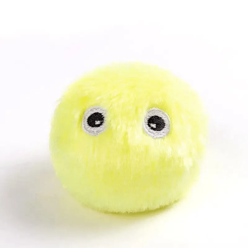 Interactive pet toy ball with three colour options triggering different animal sounds when moved