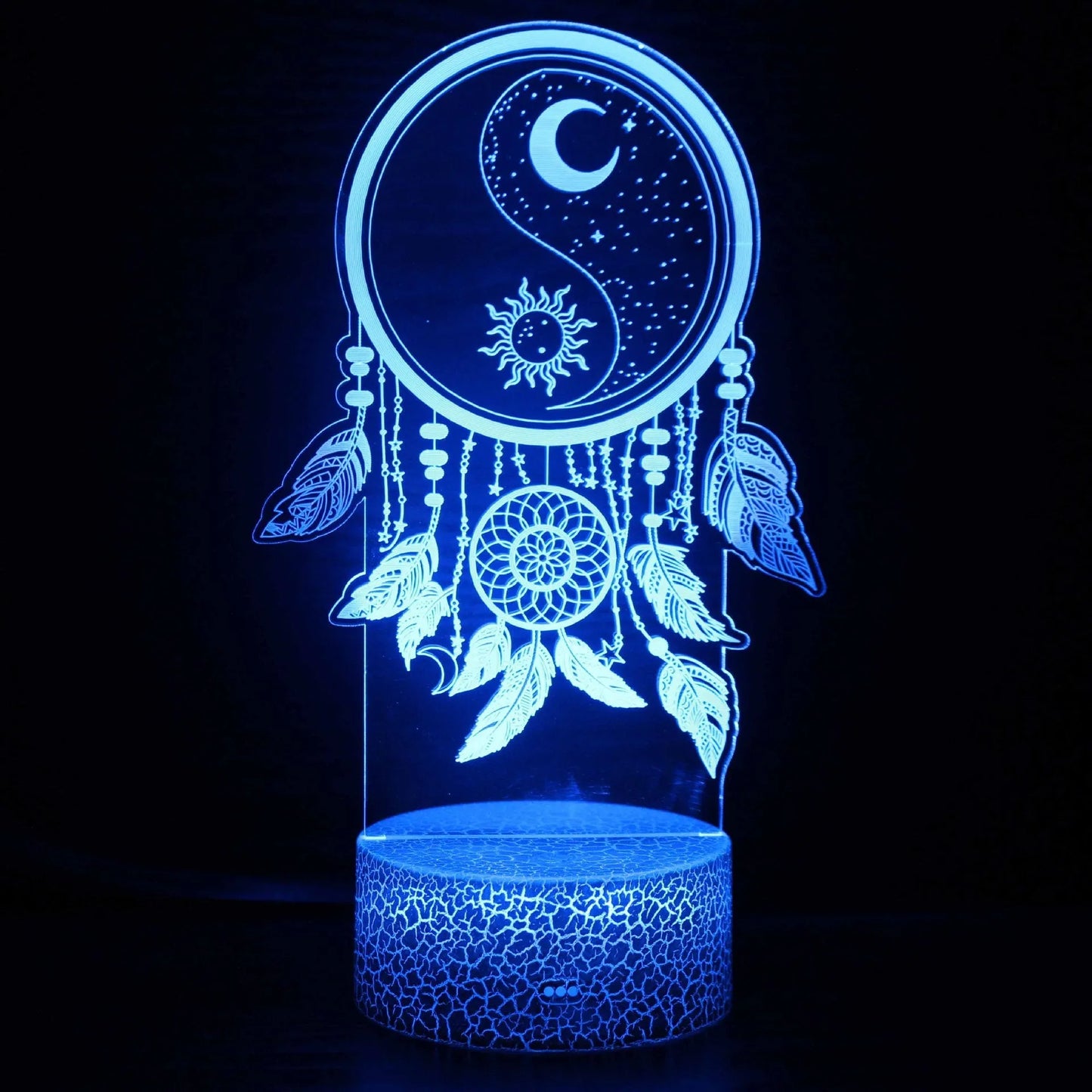 3D cartoon LED night lamp with touch controls and remote on black base