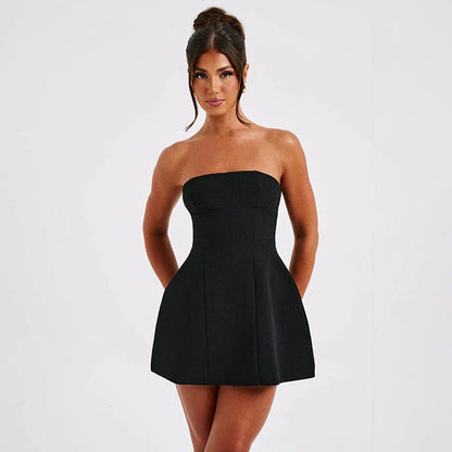 Stylish backless mini dress in solid colors, perfect for summer parties and events