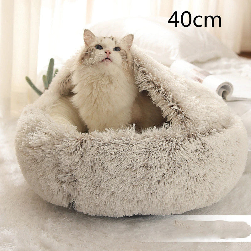 Cozy All-in-One Pet Bed in various colors and sizes, providing a plush and comfortable retreat for cats and dogs