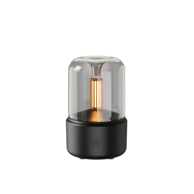 Candlelight aroma diffuser 120ml USB air humidifier with LED night light in beige