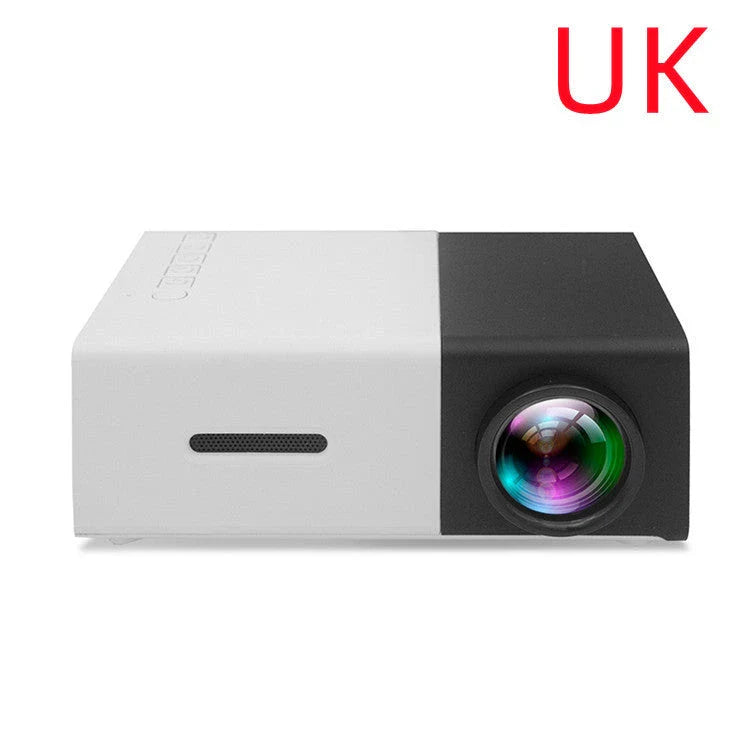 Compact 1080p HD home cinema projector with versatile connectivity and adjustable display settings