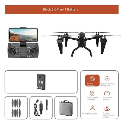 KS66 UAV drone with optical flow positioning camera in flight showing aluminium alloy brushless motor construction