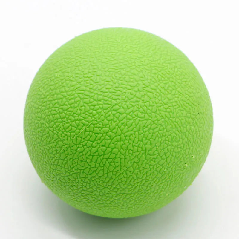 Green TPE yoga massage ball with 6.1 cm diameter for muscle relaxation