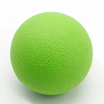 Green TPE yoga massage ball with 6.1 cm diameter for muscle relaxation