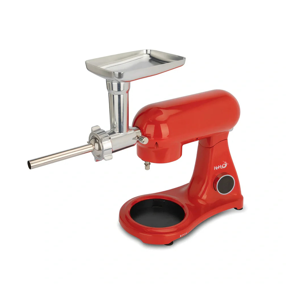 Red SM-1522ML stand mixer with stainless steel bowl and digital control panel