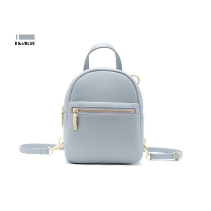 Soft PU mini backpack with three-dimensional pocket showing internal mobile phone bag organisation