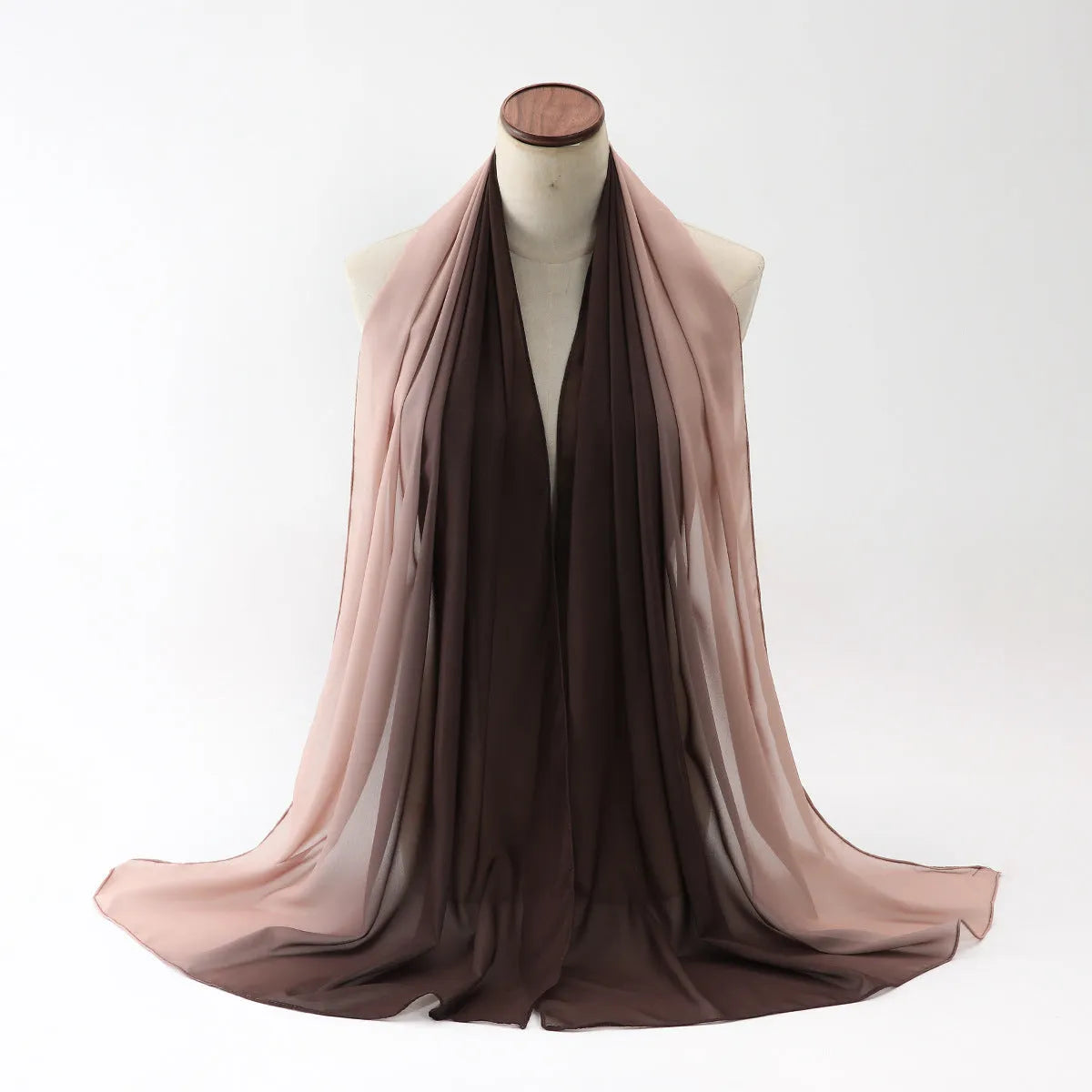 Long chiffon scarf for women in various colours, showing lightweight fabric and 175cm length