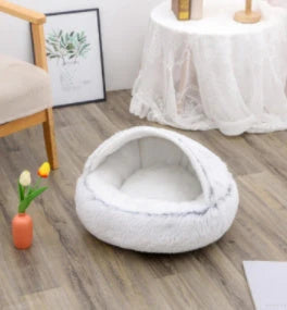 Cozy All-in-One Pet Bed in various colors and sizes, providing a plush and comfortable retreat for cats and dogs