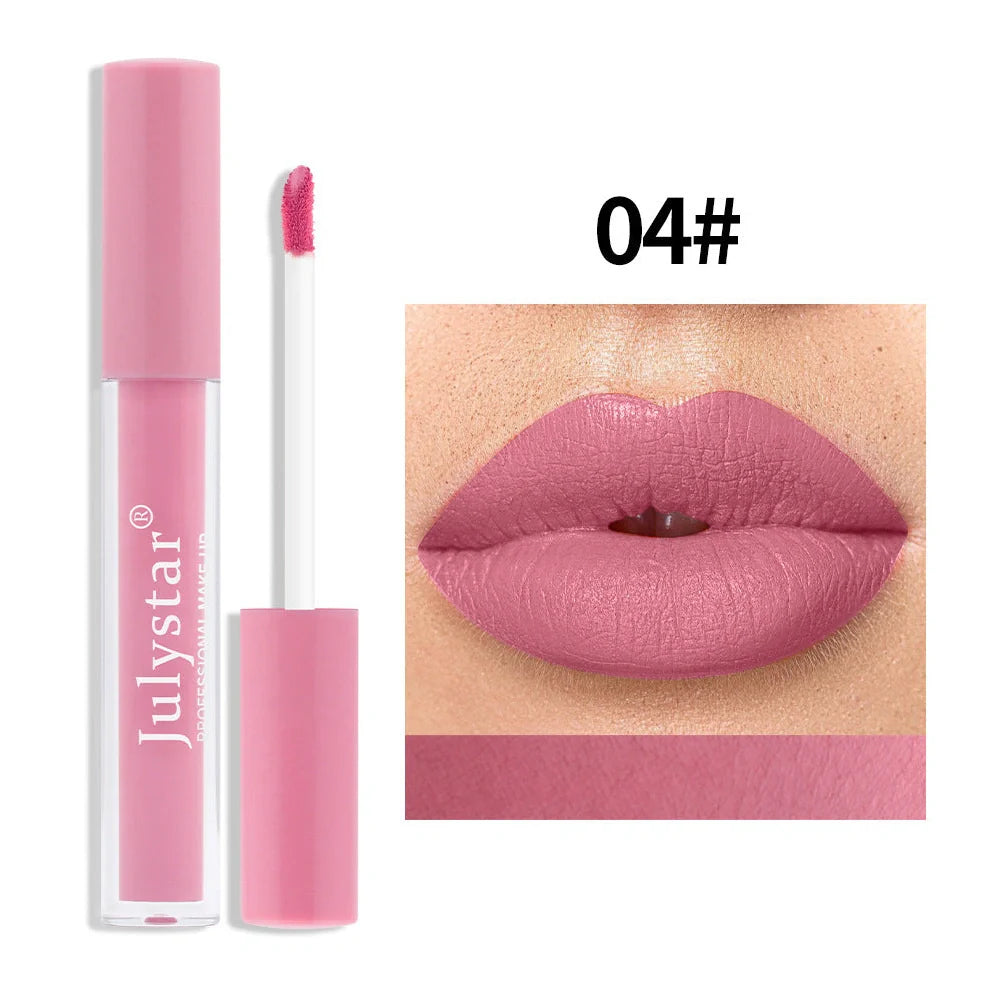 Matte lipstick tube with soft fog texture, 2.5ml content, 3-year shelf life
