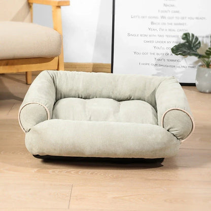 Cosy pet bed with plush fabric and high-elastic padding for cloud-like comfort and support