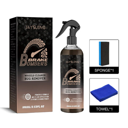 Brake disc cleaning kit with 100ml bottle, sponge and microfibre cloth for automotive maintenance