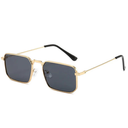 Men's steampunk sunglasses with square quadrilateral frames in gold, silver, and black colour options