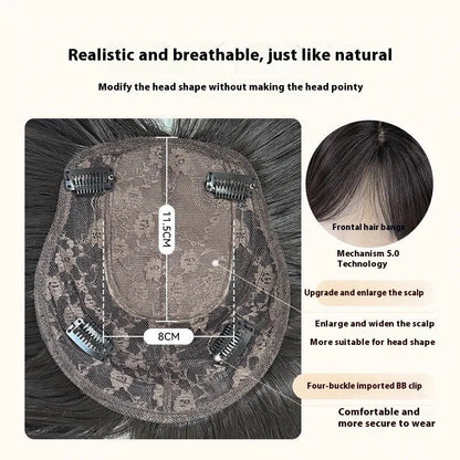 Natural black synthetic big wave curly wig with seven-piece accessory kit including styling tools