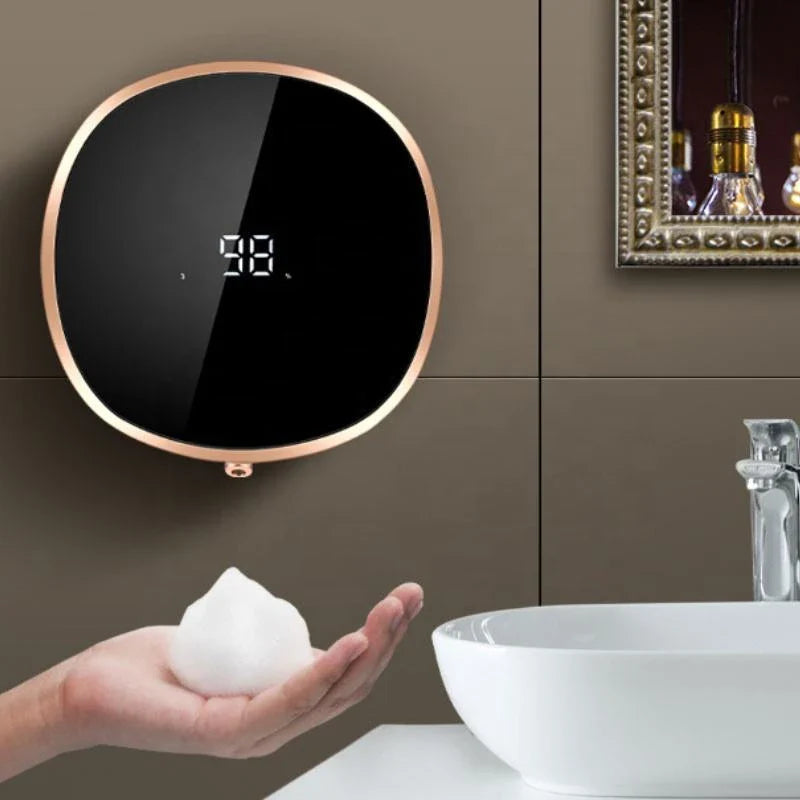 Touchless automatic foam soap dispenser with infrared sensor for hands-free use, perfect for bathroom or kitchen