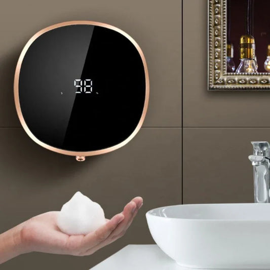 Touchless automatic foam soap dispenser with infrared sensor for hands-free use, perfect for bathroom or kitchen