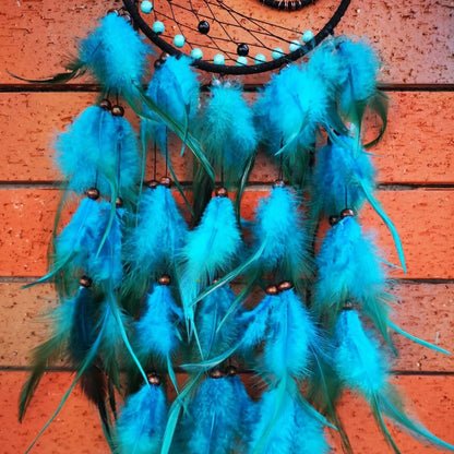Tree of Life handmade feather dream catcher wall decoration with 16cm diameter