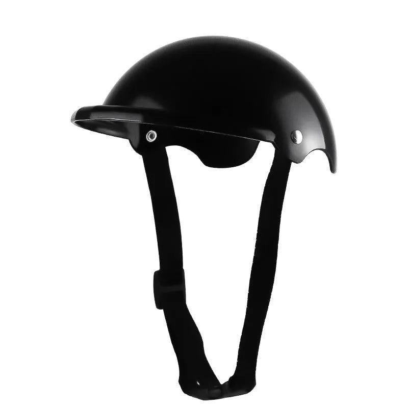 Small S size plastic pet helmet in pink, black, yellow, or green colours for motorcycle safety
