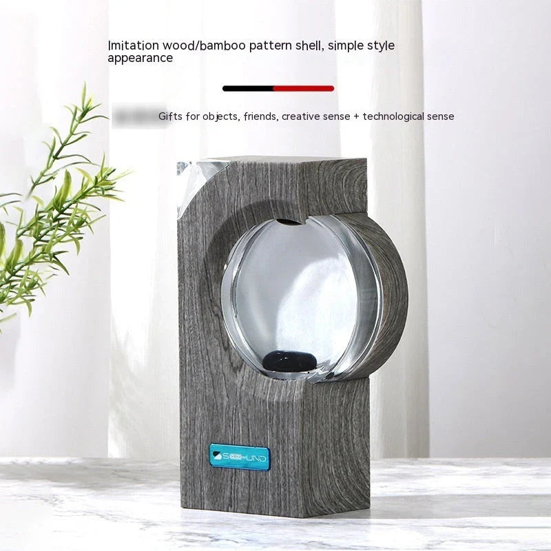 Mesmerizing ferrofluid speaker with dancing magnetic fluid that responds to music rhythms, creating a captivating visual display.