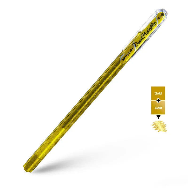 Flash gel pen with 1.0mm tip and pearlescent glitter ink in multiple colour options
