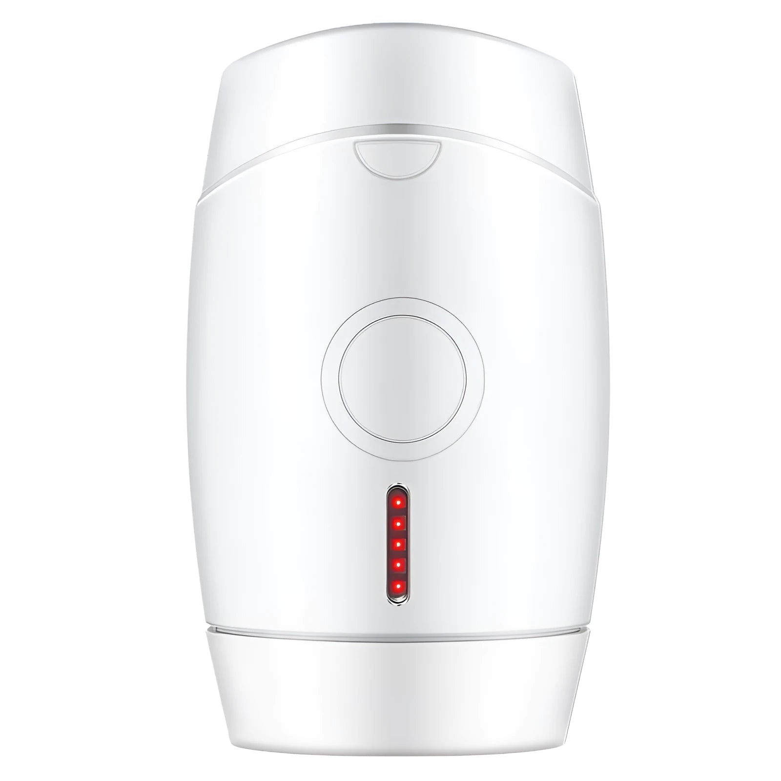 White home laser hair removal device with display, shown next to its power adapter.