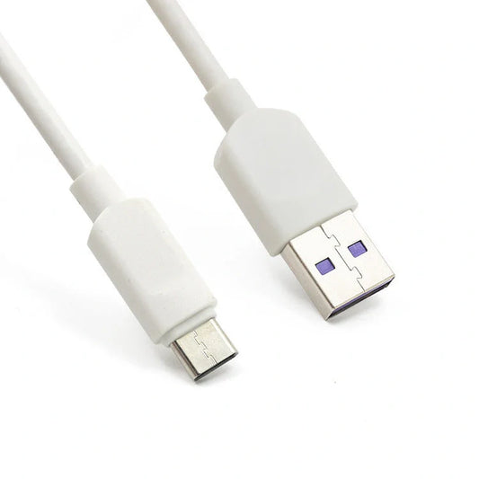 5A fast charging USB to Type-C data cable in white and black, lengths 1m and 3m