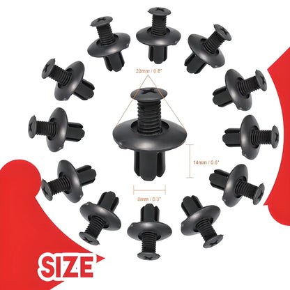 100 pack of versatile car wing screw fixers in various sizes for repairing and securing fenders, bumpers, and other car components