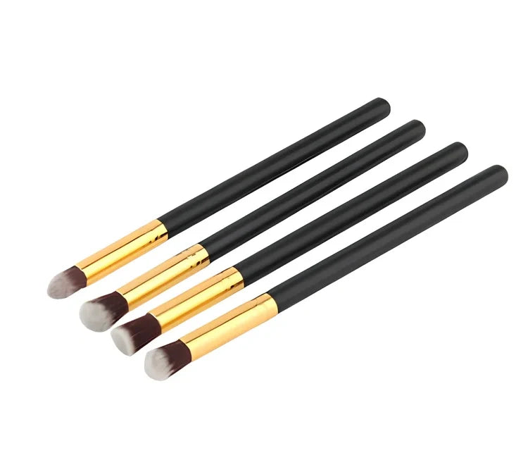 Cosmetic brush kit with 3cm nylon bristles and 14cm plastic handles in multiple colour options