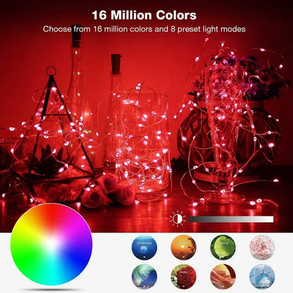 10m Bluetooth RGB Christmas tree light string with 100 waterproof LEDs and remote control